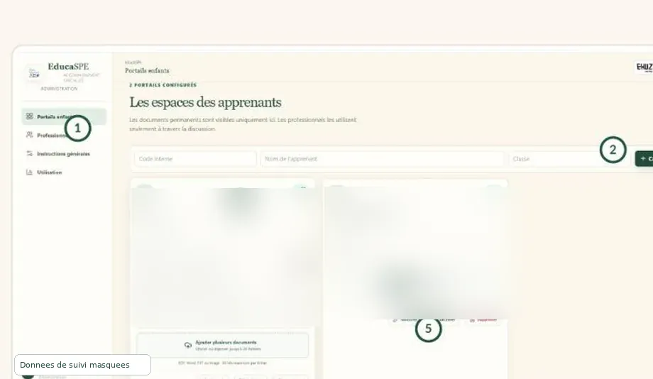 Administration des portails des apprenants